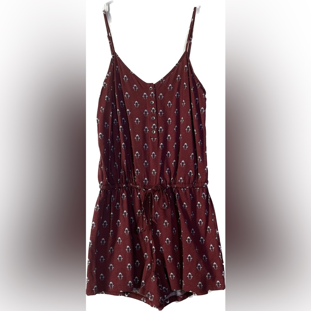Aeropostale Burgundy Floral Romper | Small